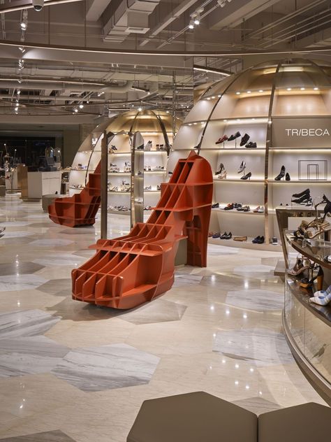 Shoes Shop Design Ideas, Bag Store Design, Shoe Shop Interior Design, Shop Design Interior, Shoe Shops, Interior Design Store, Store Plan, Shoe Store Design, Shoe Stores