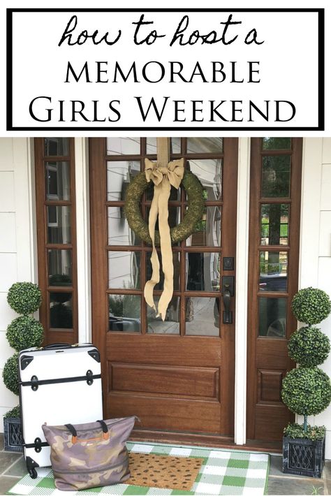 Ladies Weekend Food Ideas, Weekend Retreat Ideas, Girls Trip Theme Nights, Cousin Weekend Ideas, Girls Weekend Recipes, Girls Cabin Trip Ideas, Girls Birthday Weekend Ideas, Girls Weekend Snack Ideas, Girls Trip Games For Adults