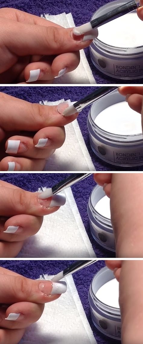 Acrylic Application|DIY Acrylic Nails Do It Yourself Nails, Painting Nails, Acrylic Nails At Home, Acrylic Nail Powder, Acrylic Nails Ideas, Diy Acrylic Nails, Easy Nails, Diy Nail Designs, Nail Forms