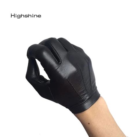 Highshine Unlined Wrist Button One Whole Piece of Sheep Leather Touch Screen Winter Gloves for Men Black and brown _ - AliExpress Mobile Luxury Italy, Leather Gloves Winter, Gloves For Men, Clive Christian, Black Leather Gloves, Viktor & Rolf, Laura Geller, Touch Screen Gloves, Sheep Leather