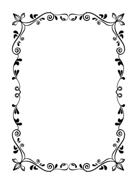 Decorative linear frame | Premium Vector #Freepik #vector #ornament #vintage-frame #frame-illustration #vintage-border Black And White Border Template, Beautiful Frames And Borders, Square Border Design, Vintage Frame Illustration, Vintage Border Design, Border Frame Design, Elegant Border Design, Free Cursive Fonts, Free Fonts For Commercial Use