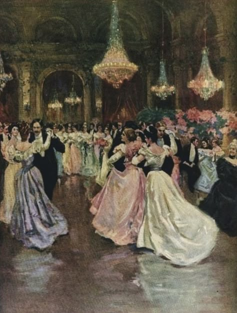 Victorian Ballroom, Ballroom Aesthetic, Couples Dance, Fancy Dress Ball, Ladies Home Journal, Victorian Paintings, Dance Paintings, Rennaissance Art, Dancing Aesthetic