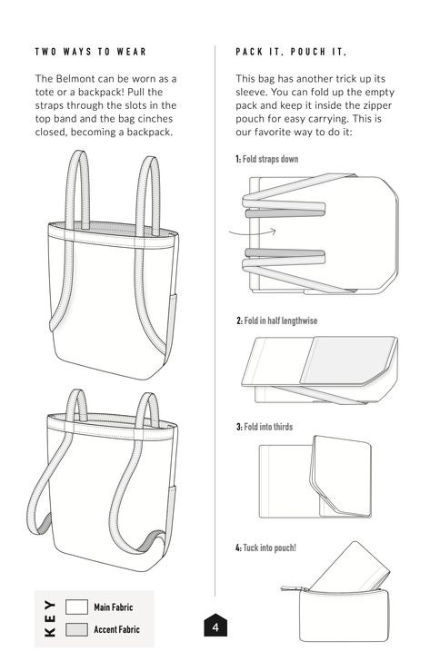 Klum House Belmont Pack and Pouch - PDF Pouch Sewing Pattern, Unique Sewing Patterns, Sac Diy, Pouch Sewing, Diy Bags Patterns, Backpack Pattern, Creation Couture, Sewing Bags, Easy Sewing Patterns