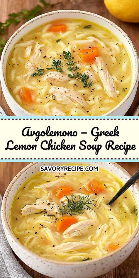 Craving something light yet satisfying for dinner? Avgolemono, the classic Greek Lemon Chicken Soup, is not only delicious but also nutritious. Enhance your Mediterranean dinner ideas with this easy-to-follow recipe. Be sure to save it for your next family gathering or cozy night in! Greek Lemon Chicken Soup Damn Delicious, Greek White Bean Soup With Garlic And Lemon, Mediterranean Chicken Soup Recipe, Avalemono Soup, Greek Lemon Soup Orzo, Avegolomo Soup, Lemon Chicken Orzo Crockpot Recipes, Greek Lemon Soup Orzo Rotisserie Chicken, Mediterranean Lemon Chicken Soup