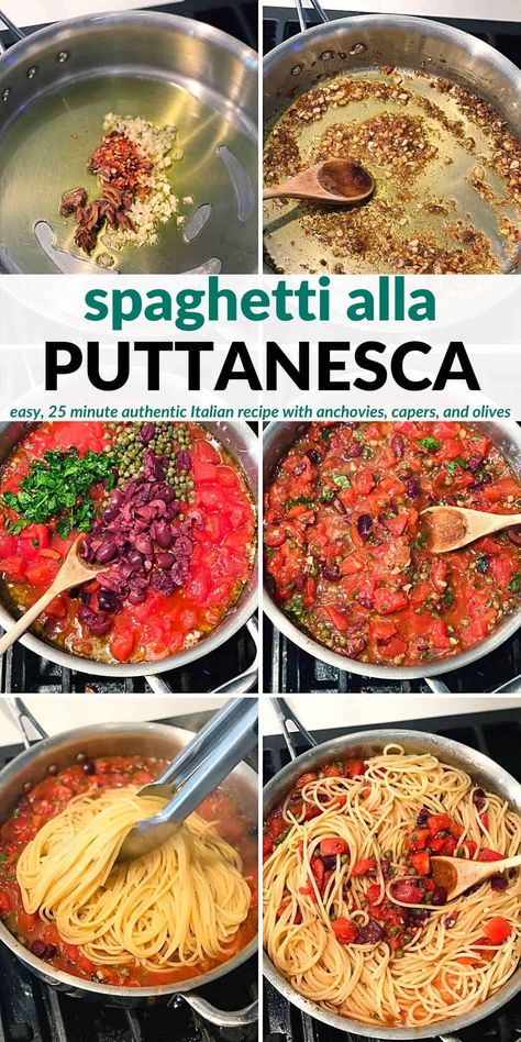 Pasta Putanesca, Vegetarian Pasta Recipe, Pasta Puttanesca Recipe, Puttanesca Recipe, Traditional Spaghetti, Spaghetti Alla Puttanesca, Fall Eats, Italian Feast, Alla Puttanesca