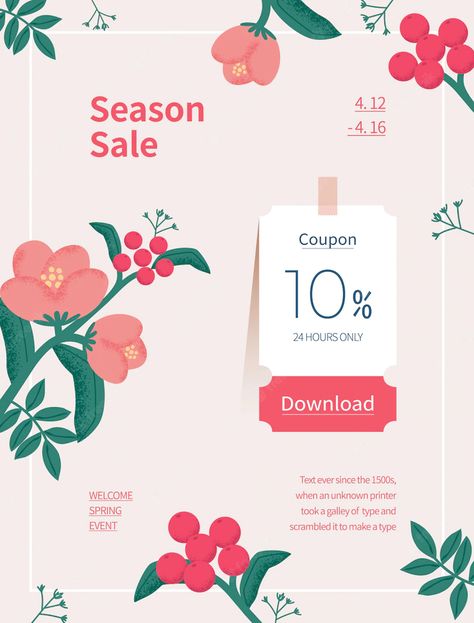 Premium Vector | Spring season sale. coupon web page of flower illustration. flower frame vector illustration. Campaign Design Ideas, Spring Sale Banner, Banner Flower, Spring Poster, Black Friday Banner, Spring Banner, Black Friday Sale Banner, Happy Mother's Day Greetings, Illustration Flower