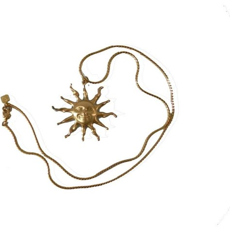 Vintage Anne Klein Happy Sun Pendant (62 AUD) found on Polyvore featuring women's fashion, jewelry, necklaces, accessories, fillers, pendant jewelry, anne klein jewelry, long pendant, gold pendant jewelry and vintage pendant Accessories Png, Trendy Jewerly, Happy Sun, Harry Potter 2, Sun Pendant, Gold Pendant Jewelry, Gold Chain With Pendant, Yellow Gold Jewelry, Gold Chain Jewelry