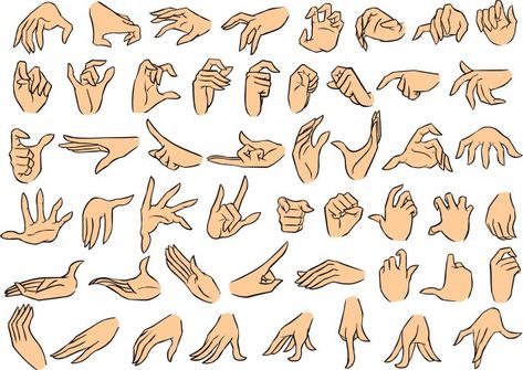 Female hand poses vol 2 Premium Vector | Premium Vector #Freepik #vector #hand #woman #cartoon #open Hand References, Hand Poses, Hands Drawing, Poses Anime, Easy Drawing Steps, Sketching Tips, Draw Hands, Drawing Hands, Hand Gestures