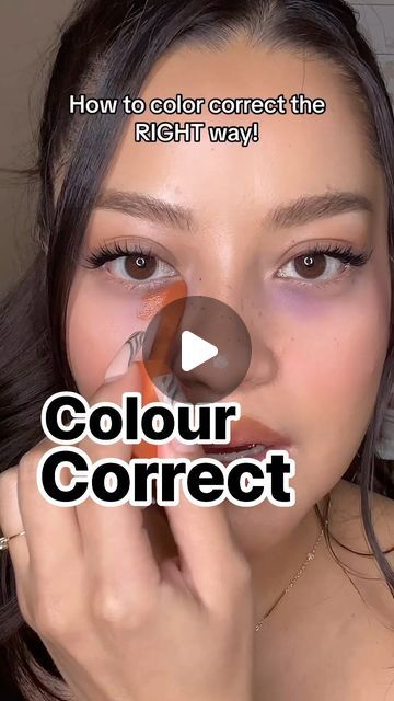 Make Up Color Correction, Orange Color Corrector Under Eyes, Elf Color Corrector, How To Use Colour Corrector, How To Apply Color Corrector, How To Color Correct Makeup, Colour Corrector Guide, How To Use Color Corrector, Color Corrector Guide