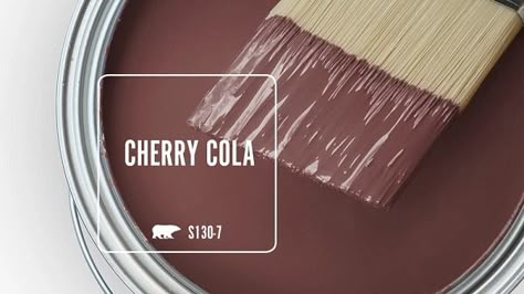 CHERRY COLA S130-7 | Behr Paint Colors Behr Maroon Paint Colors, Black Cherry Paint Color, Wine Paint Colors, Behr Color Palettes, Behr Paint Colors, Behr Paint, Paint Swatches, Cherry Cola, Paint Color Ideas