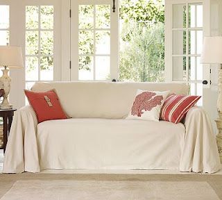 Canvas Couch Cover - 20 bucks in the paint section at Lowes, cover my ugly blue couch w/this. Drop Cloth Couch Cover, Drop Cloth Couch, Couch Makeover, Linen Bed Cover, Linen Couch, Diy Couch, Diy Sofa, Couch Cover, Drop Cloth