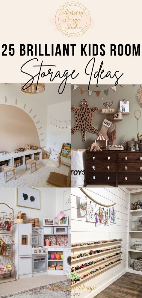 25-COMPLETELY-BRILLIANT-KIDS-ROOM-STORAGE-IDEAS-1 Toddler Bedroom Storage, Twins Room Ideas, Kids Room Storage Ideas, Girls Room Storage, Nursery Storage Ideas, Boys Bedroom Storage, Toddler Toy Storage, Toddler Room Organization, Nursery Organization Ideas