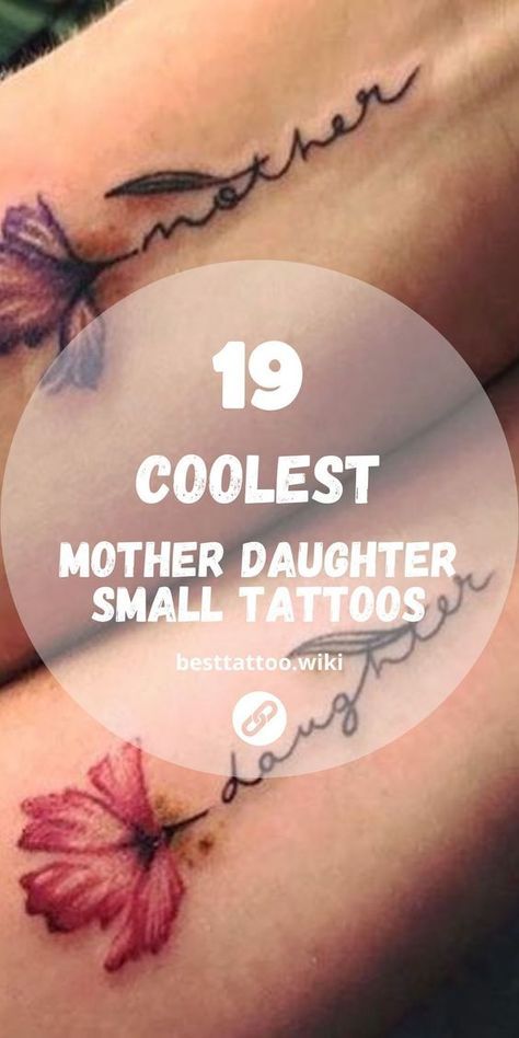 Mum Daughter Tattoo, Small Tattoos Mother Daughter, Unique Mini Tattoos, Small Mother Daughter Tattoos, Simple Matching Tattoos, Mother And Daughter Tatoos, Mum And Daughter Tattoo, Tattoos Trendy, Mother Daughter Symbol