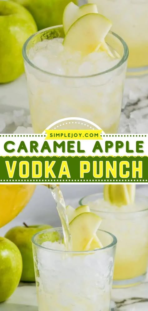 Caramel Apple Vodka Punch, fall, alcoholic drinks, cocktails Alcohol Punch, Vodka Punch, Punch Drink, Apple Vodka, Alcoholic Punch Recipes, Caramel Vodka, Apple Drinks, Alcoholic Punch, Fall Cocktails Recipes