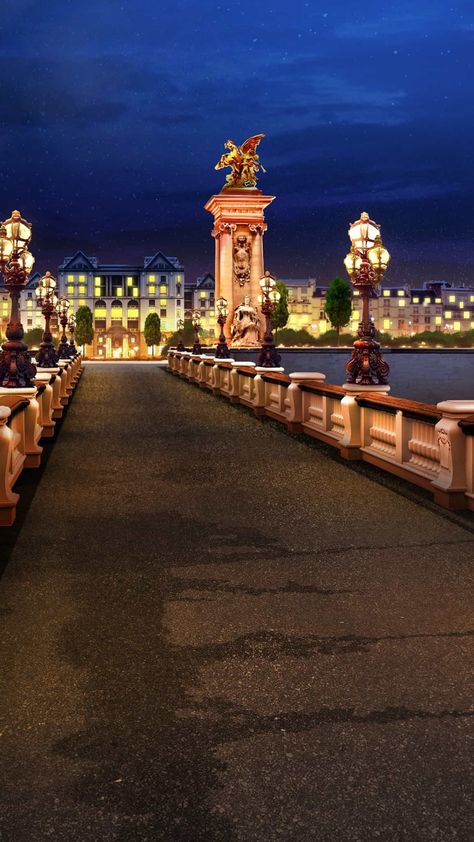 Zepeto Background Night, Zepeto Background Street Night, Zepeto Background Paris, Paris Background For Editing, Bridge Background, Paris Background Landscape, Paris Night Wallpaper, Anime Places Background Night, Anime Building Background Night