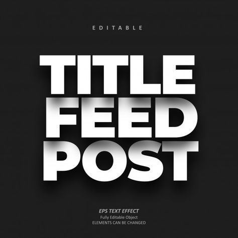 Shadow title feed post text effect edita... | Premium Vector #Freepik #vector #education #typography #marketing #font Good Typography Design, Premium Typography Design, Corporate Fonts Typography, Text Title Design, Creative Text Layout, Text Only Design, Text Creative Ads, Simple Text Design, Corporate Typography Design