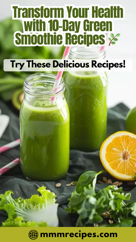 I’m so grateful to share these 10-day green smoothie cleanse recipes with you! Packed with nutrients and bursting with flavor, these smoothies will help you feel energized and refreshed. Dive into our collection and start your journey to a healthier you. Save this pin and begin your cleanse today! Green Smoothie Diet 10 Day, Loose Weight Green Smoothie, 10 Day Smoothie Cleanse, Detox Smoothie Cleanse, Cleansing Smoothies, 10 Day Green Smoothie Cleanse, Green Smoothie Recipes Healthy, Smoothie Cleanse Recipes, Easy Green Smoothie Recipes