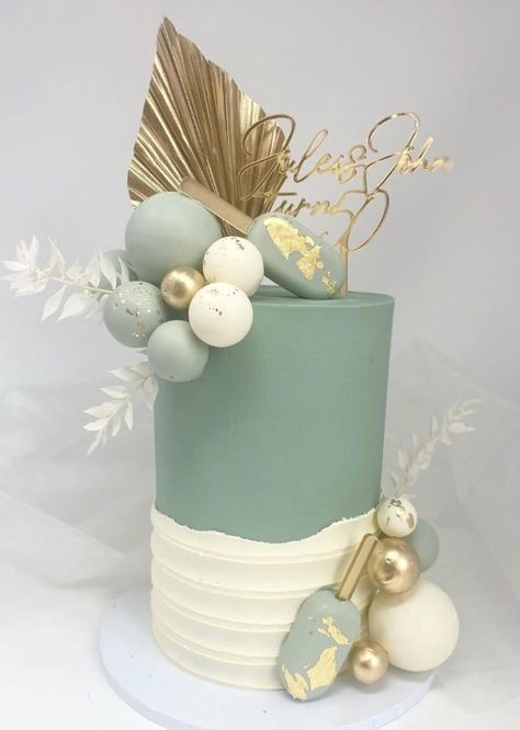 Palm Leaf Cake, Bohemian Cake, Modern Birthday Cakes, Leaf Cake, Cake Decor Ideas, Birthday Cake Design, Sweet 16 Birthday Cake, Beautiful Cake Designs, Elegant Birthday Cakes