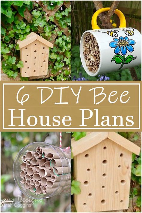 6 DIY Bee House Plans - DIY Crafts Building Bee Boxes, Diy Bee Box How To Build, Bee Hotels Diy How To Build, Butterfly And Bee Water Station, How To Make A Bee House, Diy Mason Bee House, Bee Hotel Diy Kids, Bee Houses Diy How To Build, Bee Boxes Diy