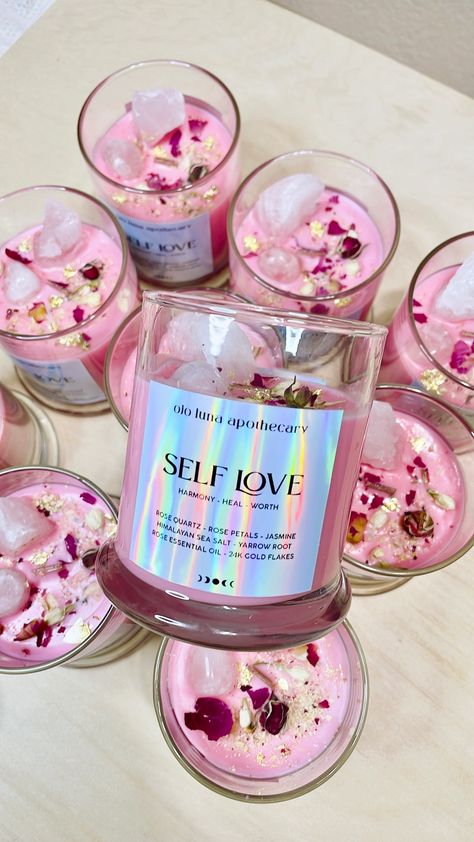 Self Love Intention Candle - Faire Self Love Candle, Candle Business Ideas, Candle Kit, Spa Studio, Intention Candle, Love Candle, Candle Kits, Jasmine Rose, Intention Candles