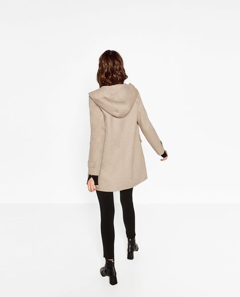 HOODED COAT-Coats-OUTERWEAR-WOMAN | ZARA United Kingdom Perfect Coat, Hooded Coat, Zara United States, Outerwear Women, Wool Coat, Zara Women, Coats For Women, Trench Coat, Normcore