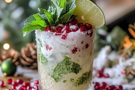 Coconut Christmas Mojito Coconut Mint Mojito, Christmas Coconut Mojito, Christmas Mojito Mocktail, Coconut Christmas Mojito, Mistletoe Mojito, Christmas Mojito, Cocktail Contest, Pomegranate Mojito, Coconut Mojito