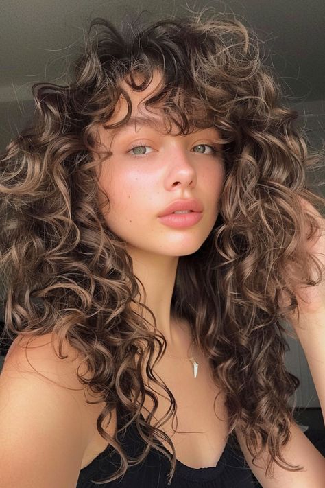 hair hairstyles,hair styles for long hair,hair cut,hair beauty,hair styles for medium hair,hair and skin and nails,hair hairstyling,hair length,hair straightener,hair drawing,hair cuts,hair colors #HairstyleTrends #HairTransformation #CurlyHairRoutine #BraidedHairstyles #HairColorInspiration #HairCareTips #ShortHairStyles #BalayageHair #WeddingHairstyles #HairAccessories #NaturalHair #HealthyHair #LongHairDontCare #MensHair #HairGoals #EasyHairstyles #HairGrowth #UpdoHairstyles #BlondeHair #HairProducts Long Face Curly Hair, Cool Tone Curly Hair, Haircuts For Wavy Curly Hair Long Layered, Wispy Curly Bangs, Curly Wispy Bangs, Wispy Bangs Curly Hair, Long Curly Bangs, Curly Bangs Hairstyles, Short Layers Long Hair