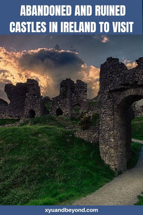 Castle ruins in Ireland the best ruined castles in Ireland you need to visit. These ancient medieval ruins will allow you to step back in time | travel | visit Ireland | travel Ireland | travel Europe | historic castles in Ireland Winterfell Castle, Medieval Ruins, Ruined Castle, Things To Do In Ireland, Castle Ireland, Castle Pictures, Castles In Ireland, Black Castle, Medieval Castles