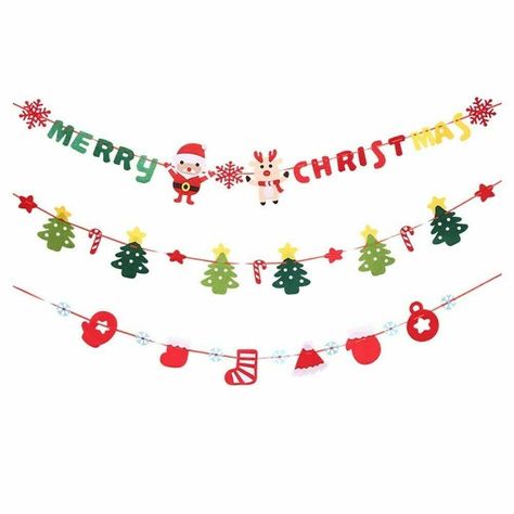 Floral Bunting, Merry Christmas Garland, Meri Christmas, Christian Christmas Decorations, Fabric Banners, Christmas Garlands, Christmas Flag, Merry Christmas Decoration, Office Christmas Decorations