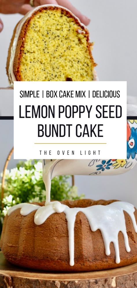 Box Bundt Cake, Poppyseed Bundt Cake Recipe, Lemon Poppy Seed Bundt Cake Recipe, Poppyseed Cake Recipe, Cake Simple Recipe, Bundt Cake Lemon, Lemon Poppy Seed Bundt Cake, Lemon Poppyseed Cake Recipe, Poppy Seed Cake Recipe