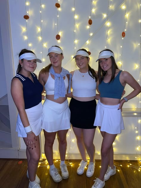 Golf Dress Up Party, Golfer Costume Women, Sports Dress Up, Tennis Pro Costume, Sport Theme Outfit, Tennis Costume Halloween, Tennis Player Outfit Halloween, Golf Costume Ideas, Halloween Sports Costumes