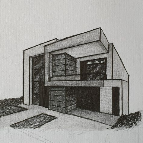 Modern house House Plan Drawing Architecture, Sketch Ideas House, Drawings Of Buildings Architecture, Architecture Ideas Sketch, Architecture House Design Drawing, Sketch House Architecture, Architectural Drawings Sketches, House Design Drawing Sketch, Architecture Drawing House