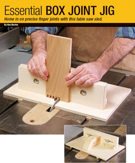 Basic Woodworking Projects, Table Saw Sled, Table Saw Fence, Woodworking Jigsaw, Table Saw Jigs, Router Jig, Box Joints, Shop Projects, Wood Joinery