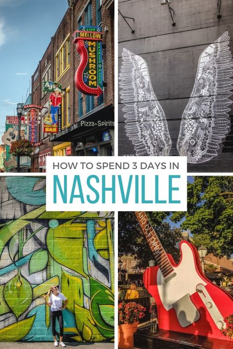 From whiskey tasting and partying on Lower Broadway to getting your country music fix, here’s the perfect itinerary for spending three days in #Nashville. #USA | #Travel | #America Tennessee Aesthetic, Nashville Tennessee Vacation, Nashville Travel Guide, Weekend In Nashville, Nashville Vacation, Visit Nashville, Whiskey Tasting, Tennessee Travel, Nashville Trip