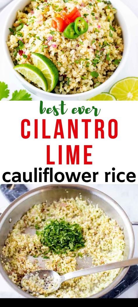 Lime Cauliflower Rice, Alternative To Rice, Cilantro Lime Cauliflower Rice, Carb Side Dishes, Keto Side Dish, Raw Cauliflower, Low Carb Side, Cauliflower Rice Recipes, Keto Sides