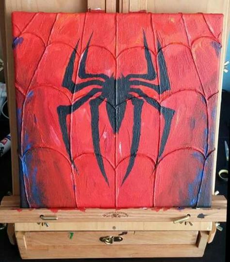 Spiderman Canvas Painting, Spiderman Canvas, Spiderman Painting, Soyut Sanat Tabloları, Tableau Art, Arte Inspo, Dc Comic, Mini Canvas Art, Glue Gun