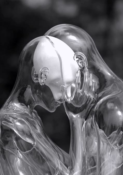 Kyuin Shim | digital sculptures Art Bizarre, Digital Sculpture, Sculpture Metal, Foto Art, Sculpture Installation, White Photo, Two People, Glass Sculpture, Art Sculpture