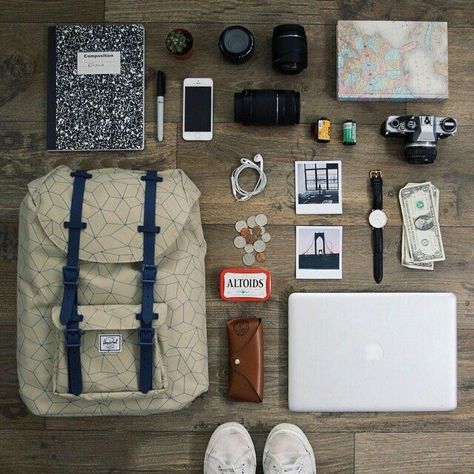 School Checklist, Backpack Essentials, Camping Style, What's In My Bag, Van Camping, Photos Tumblr, Travel Checklist, Herschel Supply Co, Herschel Supply