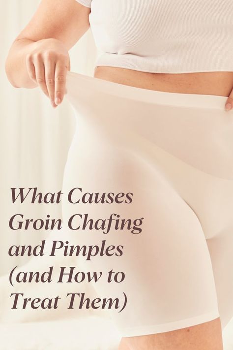 Groin chafing happens when there’s repetitive friction between skin surfaces in the groin area. This can occur in combination with exercise, wearing tight clothing or simply when you have more skin surface area. Sometimes groin pimples are formed through the mix of sweat, bacteria and hair follicle irritation too. We’ve put together everything you need to know about groin chafing and pimples, what causes them and how to avoid them. #GroinChafe #GroinPimples #Chafing #SweatHack #ChafingHack Chafing Remedy Thighs, Groin Rash, Chafing Remedies, Thigh Chaffing, Leg Acne, Inner Thigh Chafing, Thigh Chafing, Skincare For Oily Skin, Chub Rub