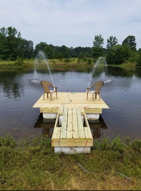 Diy Pond Dock, Floating Pier, Pond Docks, Floating Dock Kits, Pond Dock, Floating Dock Plans, Diy Dock, Floating Decks, Building A Dock