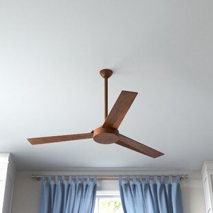 AllModern 56" 3 - Blade Ceiling Fan with Remote Control | Wayfair Living Room Ceiling Fan, Wood Ceiling Fans, Propeller Ceiling Fan, 3 Blade Ceiling Fan, Living Wall Decor, Ceiling Fan Design, Minka Aire, Modern Fan, Modern Ceiling Fan