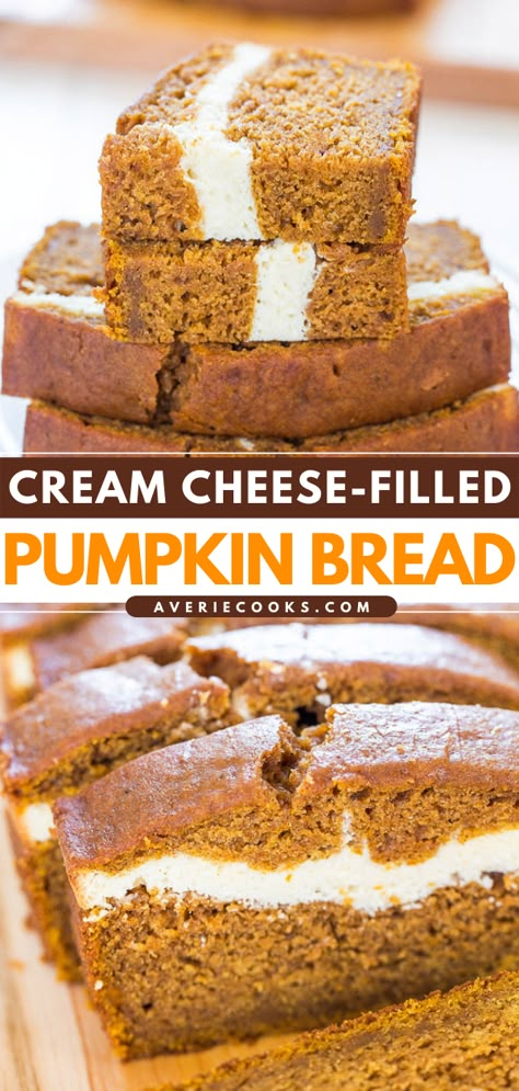 Cream Cheese Pumpkin Bread, Pumpkin Bread With Cream Cheese, Pumpkin Cream Cheese Bread, Cream Cheese Pumpkin, Best Pumpkin Bread Recipe, Bread With Cream Cheese, Cream Cheese Bread, Pumpkin Bread Easy, Moist Pumpkin Bread