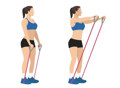 Upper Body With Bands, Back Exercises With Resistance Bands, Arm Workout With Resistance Bands, Resistance Band Exercises For Arms, Exercises With Bands, Under Arm Fat, Exercises With Resistance Bands, Mini Band Exercises, Resistance Bands Chest