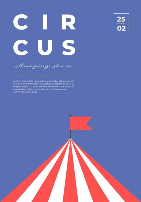 Circus amazing show minimal trendy vertical poster. Carnival funfair minimalistic creative design banner with entertainment marquee tent. Fun fair festival flat vector eps placard Circus Festival, Fair Poster Design, Vector Poster Design, Circus Graphics, Festival Banner, Fair Poster, Theater Poster Design, Fun Poster Design, Carnaval Design