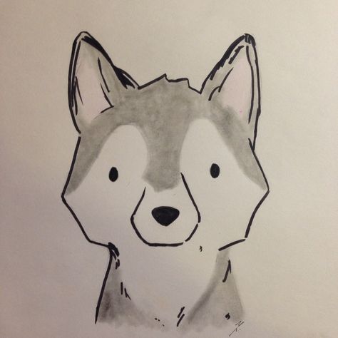 Huskies Husky Dog Drawing Easy, Drawings Of Huskies, Siberian Husky Drawing Easy, Husky Dogs Drawing, How To Draw A Husky Easy, Husky Sketch Easy, Simple Husky Drawing, How To Draw Husky, Huskies Drawing