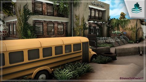 Sims 4 Cc Post Apocalyptic, Sims 4 Post Apocalyptic, Sims 4 Apocalypse, Zombie Apocalypse House, Apocalypse House, Empty Pool, Huge Truck, Sims 4 House Building, Sims Building