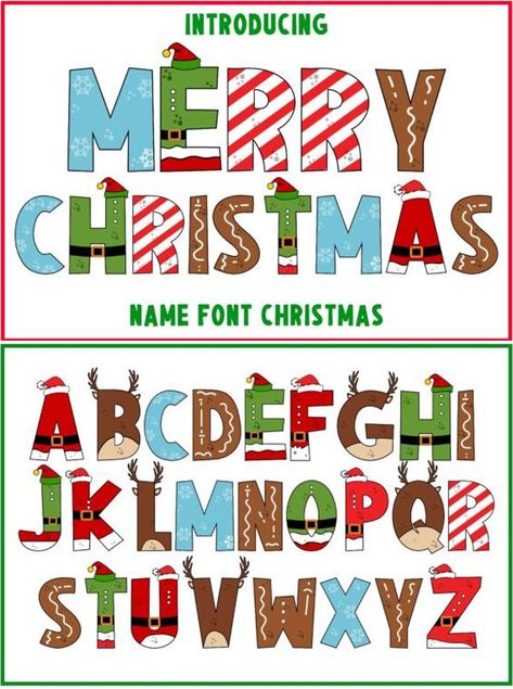 Christmas Font Lettering Fonts Christmas, Cute Christmas Letters, Christmas Lettering Fonts, Christmas Lettering Alphabet, Christmas Alphabet Letters Printable, Christmas Letters Alphabet, Christmas Letter Ideas, Xmas Letter, Christmas Fonts Alphabet