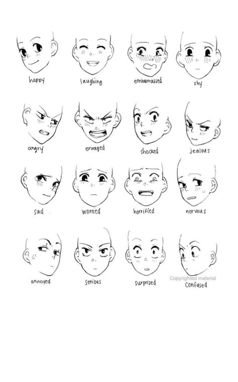 Random Facial Expressions, Drawing Nervous Expression, Nervous Face Drawing Reference, Cartoon Face Drawing Reference, Nervous Facial Expression Drawing, Pout Expression Drawing, Nervous Face Expression Drawing, Cocky Smirk Reference, Surprised Facial Expression