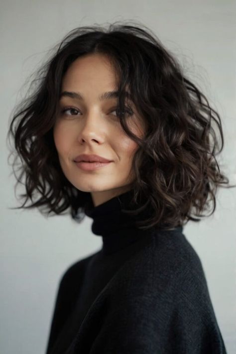 Undone Wavy Lob Long Wavy Lob Haircut, Bob For Naturally Wavy Hair, 2b Bob Haircut, Medium Bob Wavy Hair, Natural Wavy Lob Haircut, Long Bob Hairstyles Curly, Medium 90s Haircut, Bobs Curly Hair, Naturally Wavy Lob