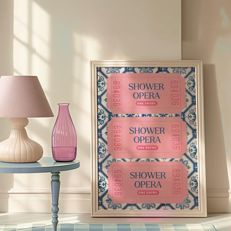 Shower Opera Physical Bathroom Print Aesthetic Navy Blue and Pink Ticket Poster Funny Wall Art Trendy Pink Print Bathroom Decor Preppy Art by PindaMae on Etsy Navy And Pink Bathroom, Blue And Pink Bathroom Decor, Navy Blue And Pink Aesthetic, Funny Bathroom Prints, Pink And Navy Bathroom, Pink Preppy Teen Bathroom, Pink And Blue Bathroom, Preppy Bathroom Ideas, Blue And Pink Bathroom